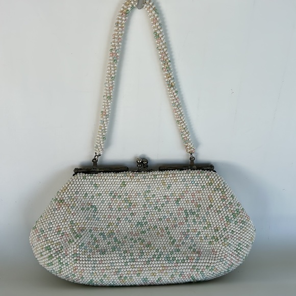 Vintage 1960s Candy Candy Button Beaded Clutch Evening Purse - Picture 3 of 12